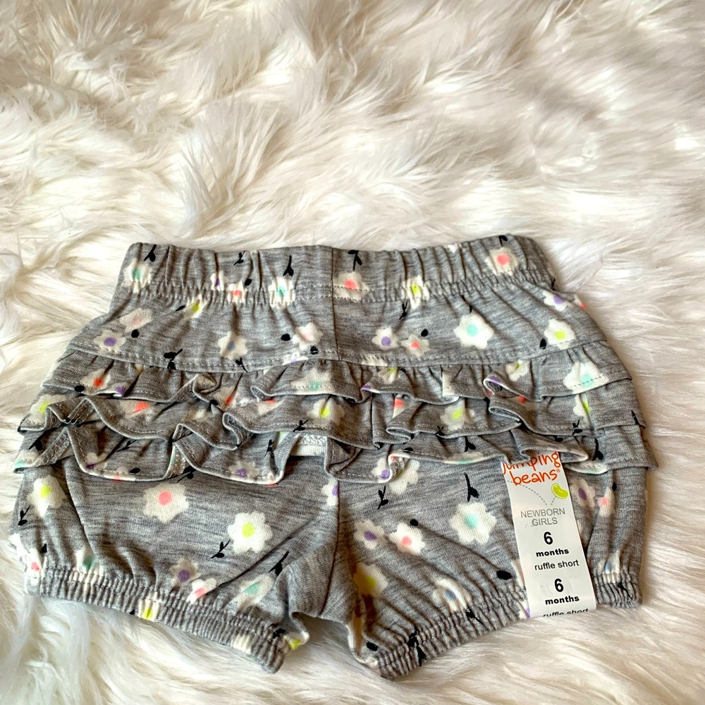 Jumping Beans Baby Girls Floral Print Ruffle Shorts Size 6 Months NWT